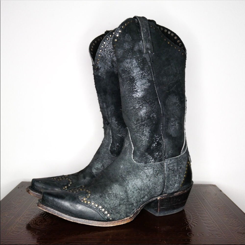 Distressed cowgirl boots